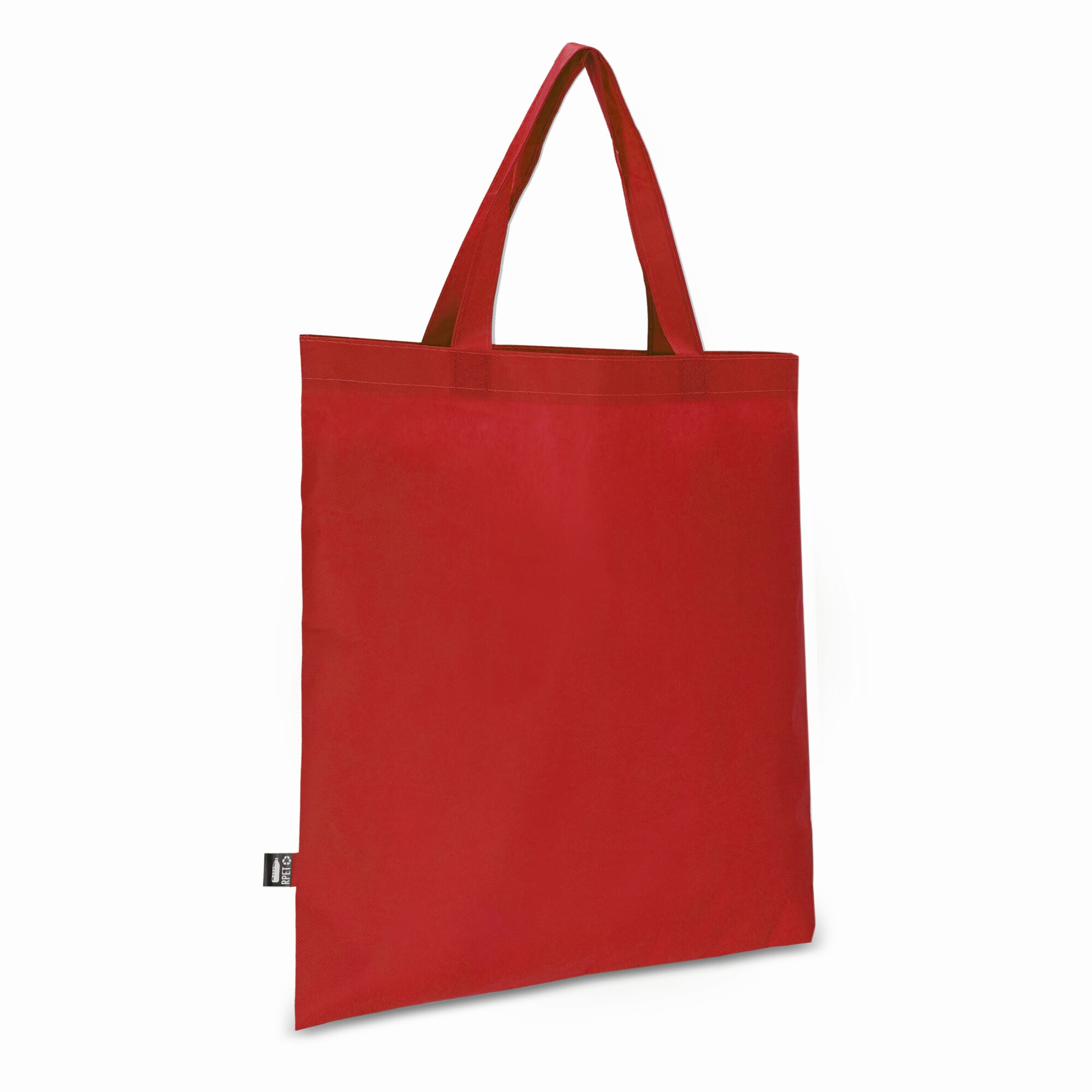 R-PET Draagtas non-woven korte handvatten 38 x 42cm 75g/m²