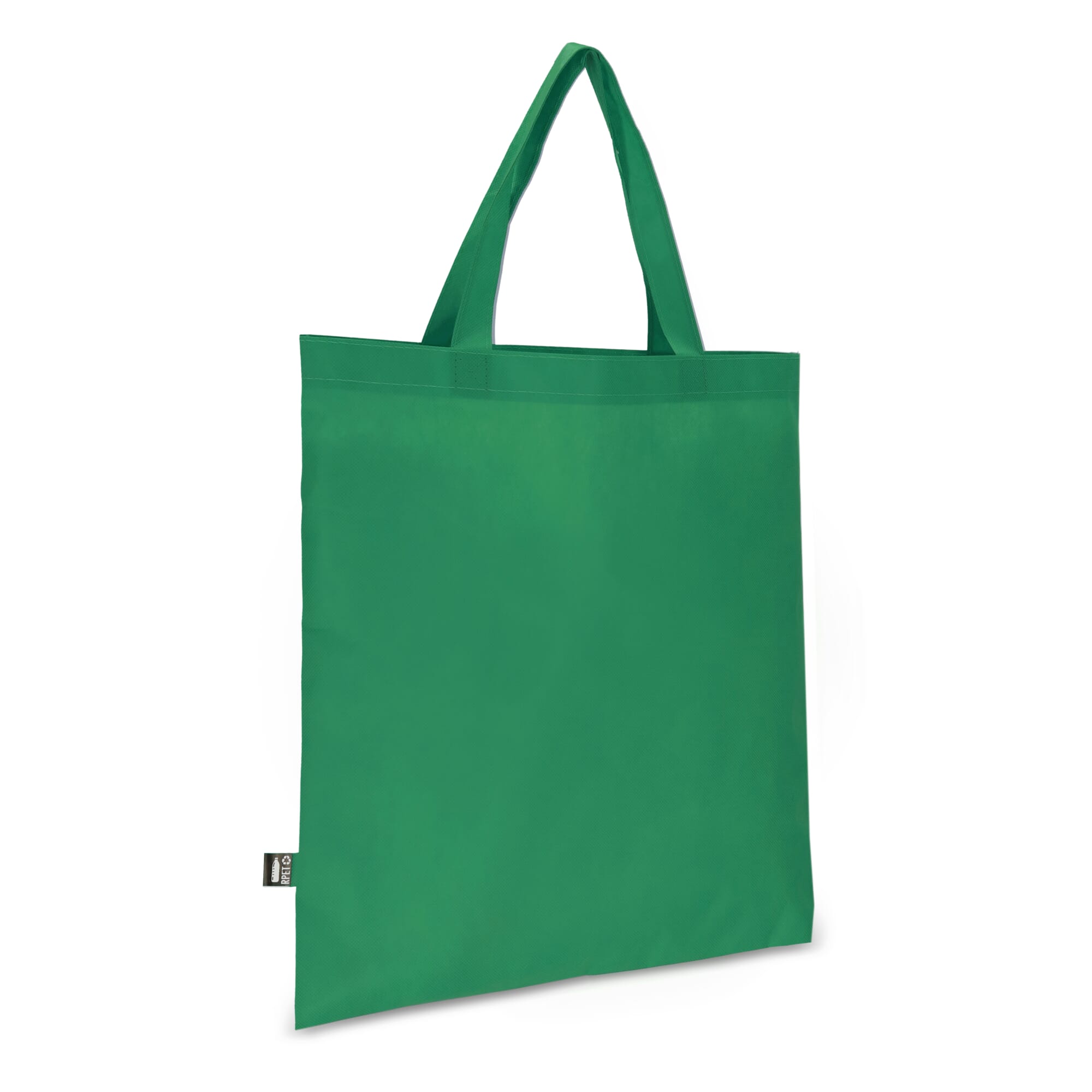 R-PET Draagtas non-woven korte handvatten 38 x 42cm 75g/m²