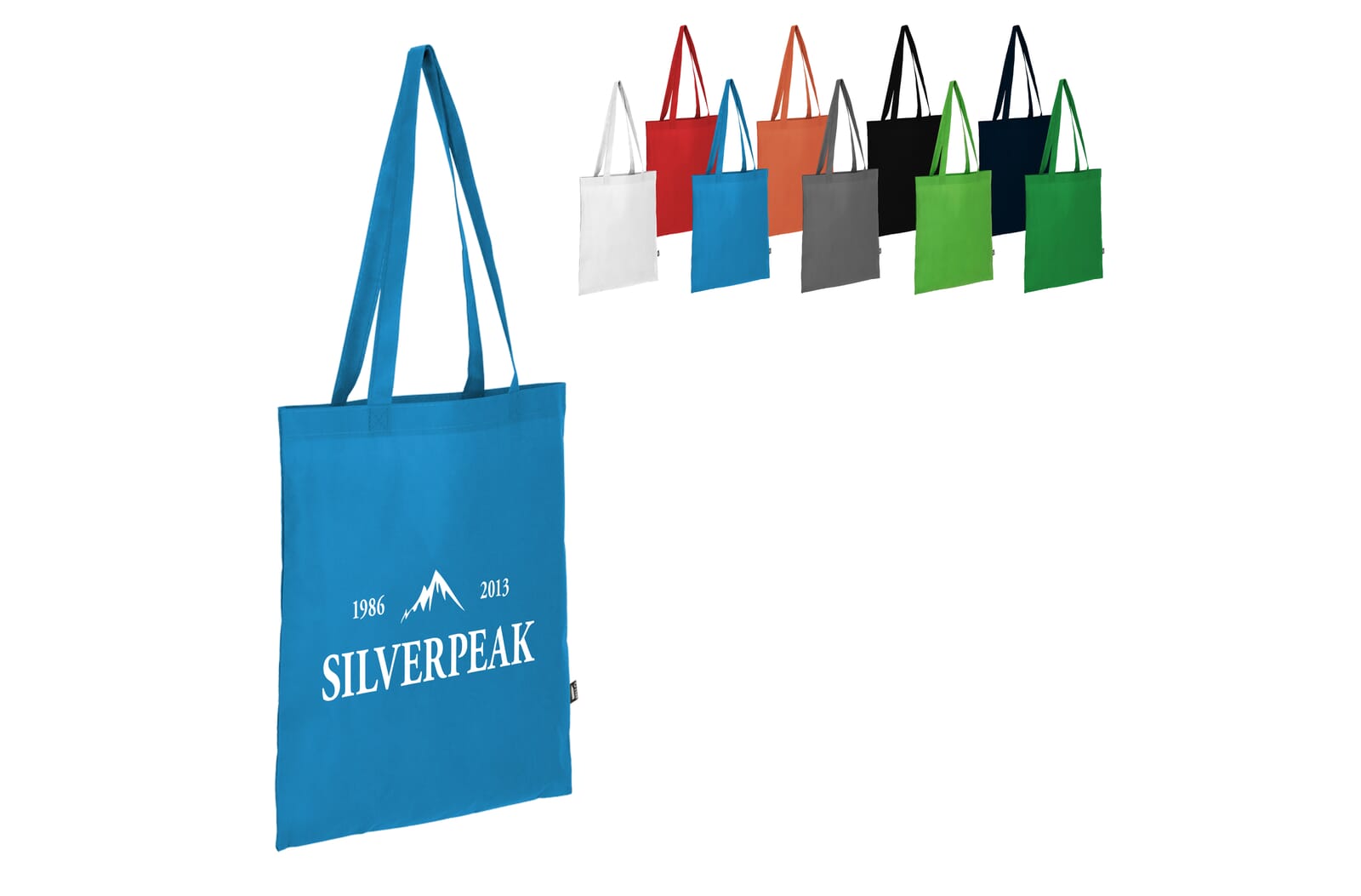 R-PET Draagtas non-woven lange handvatten 38 x 42cm 75g/m² Wit