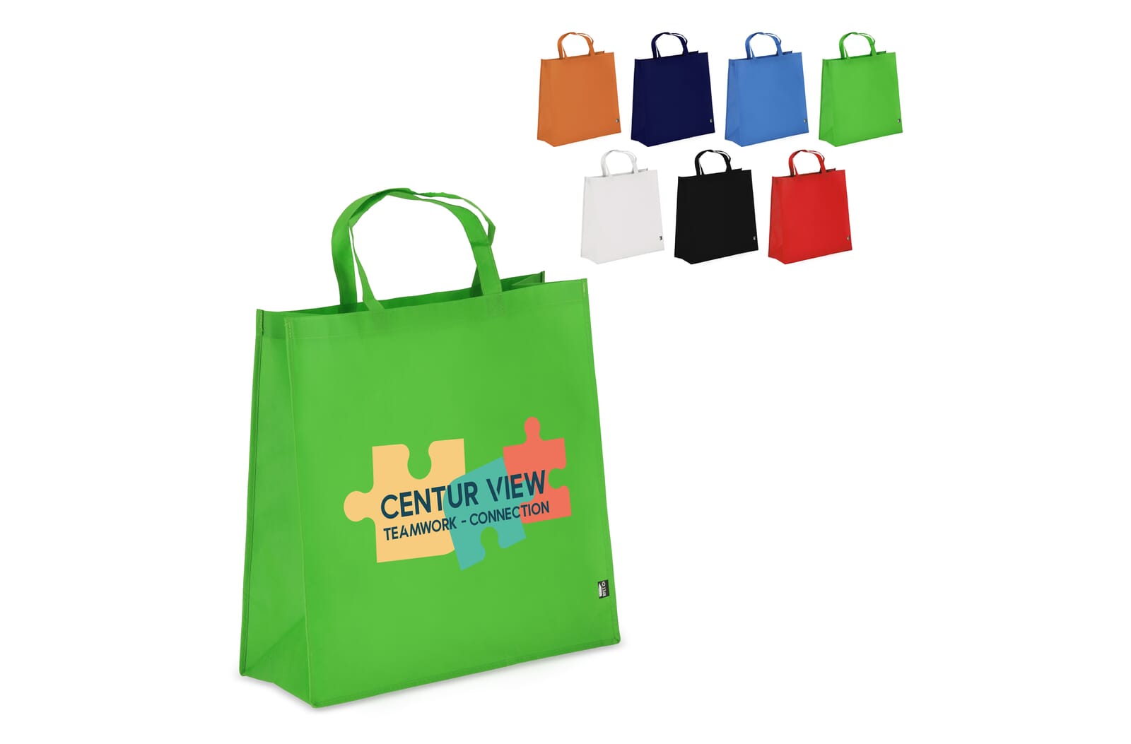 R-PET Draagtas non-woven 45 x 18 x 45cm 75g/m² Wit