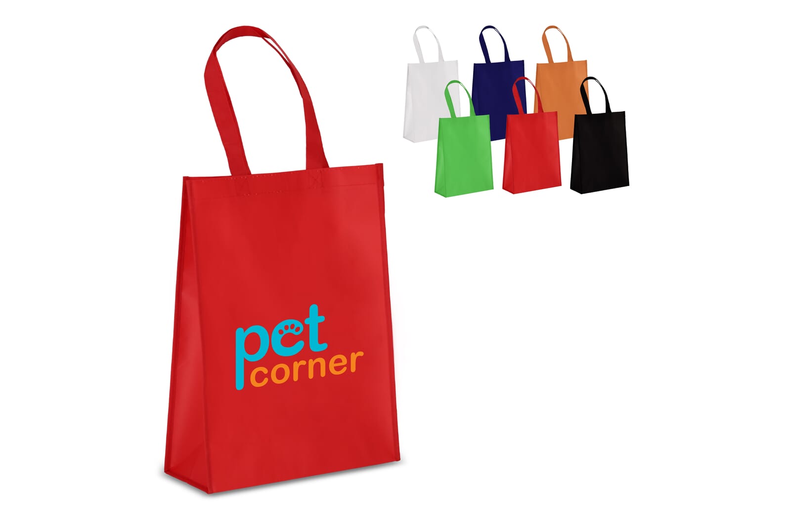 R-PET Draagtas gelamineerd non-woven 30 x 12 x 40cm 105g/m² Wit