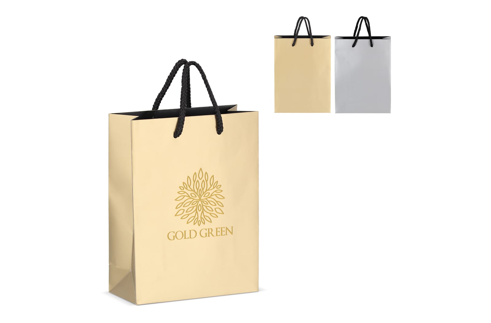 Papieren cadeautas 18 x 8 x 24cm 200g/m² Zilver
