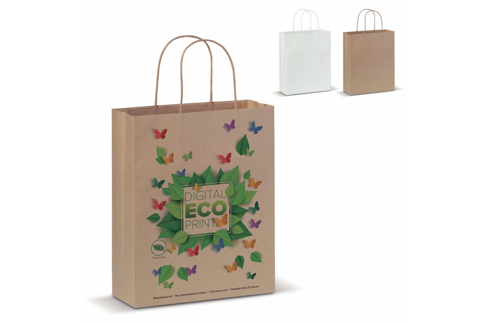 Papieren kraft tas 90g/m² 22x10x31cm Wit