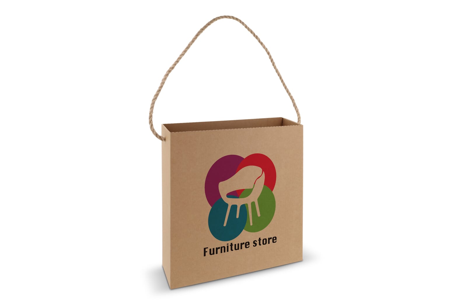 Box bag 35x35x11cm Bruin