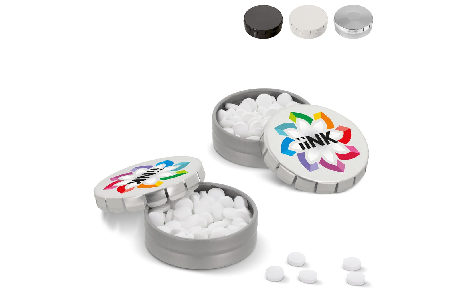 Mini clic tin pepermuntdoosje Wit