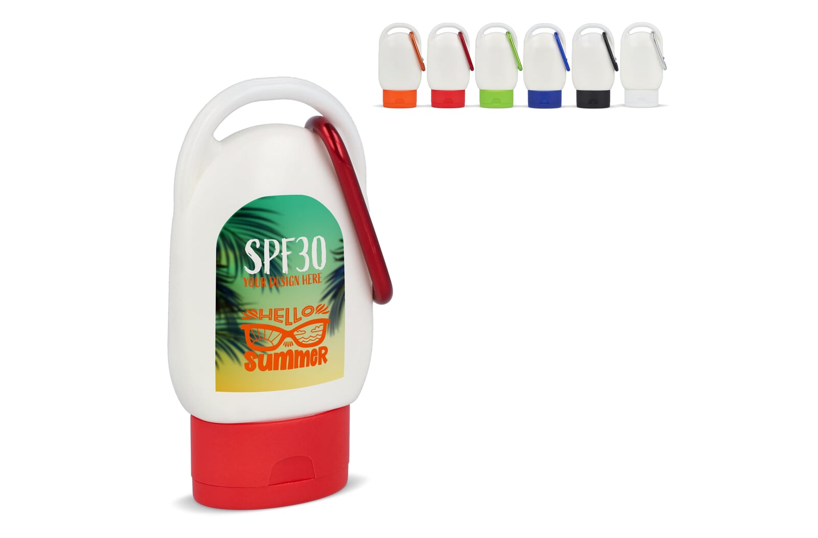 Zonnebrandlotion met Karabijnhaak SPF30 Gerecycled Materiaal Wit