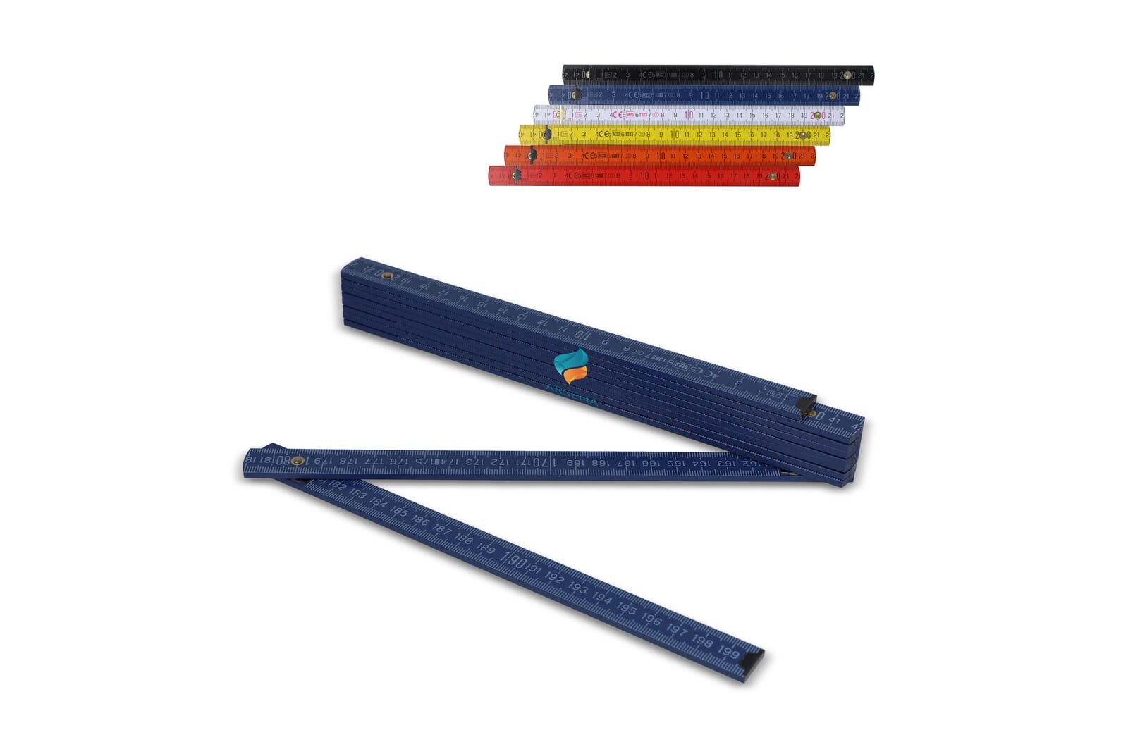 Duimstok hout 2m premium gekleurd Wit