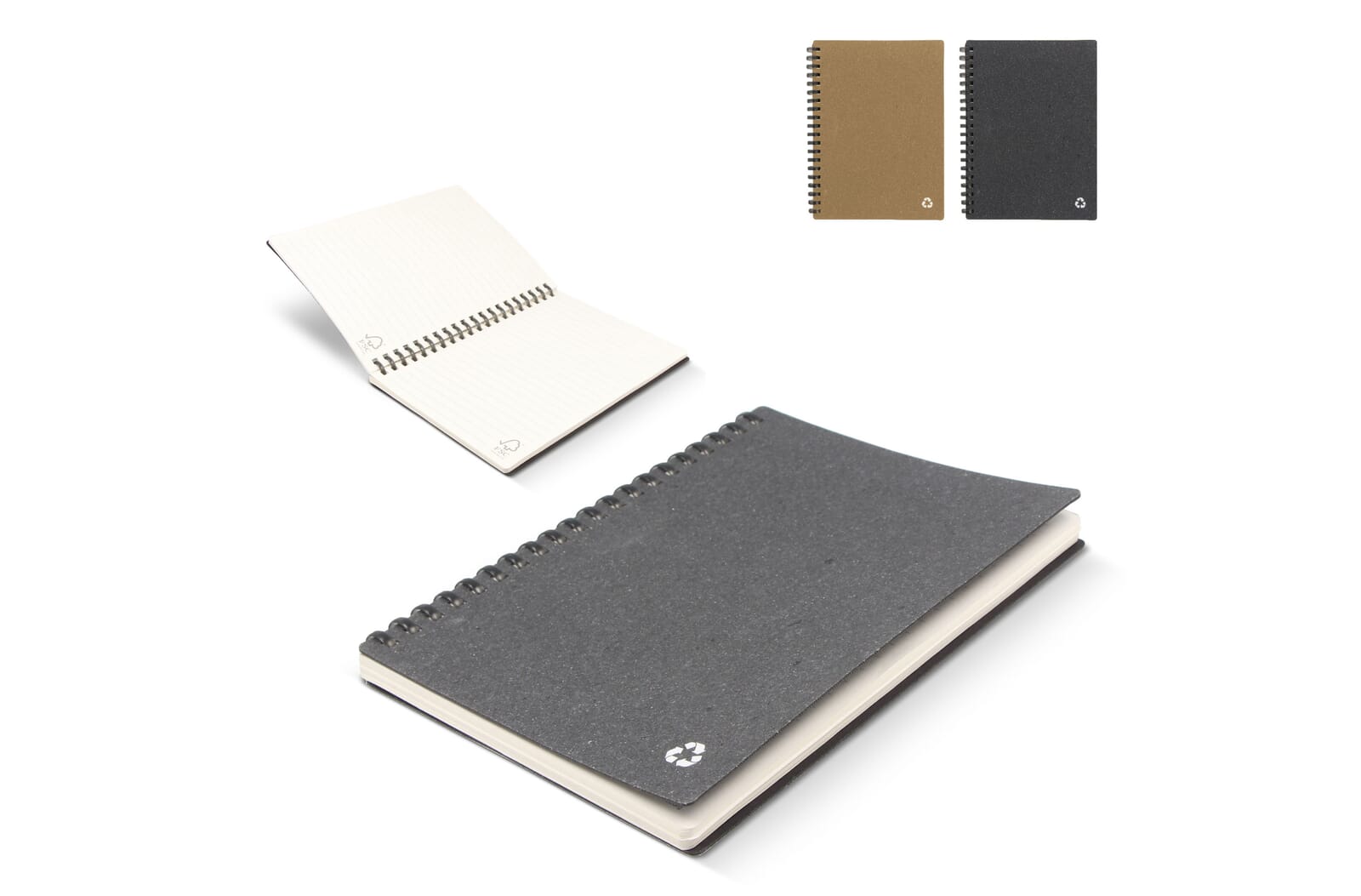 Notebook gerecycled leer Midi Licht Bruin