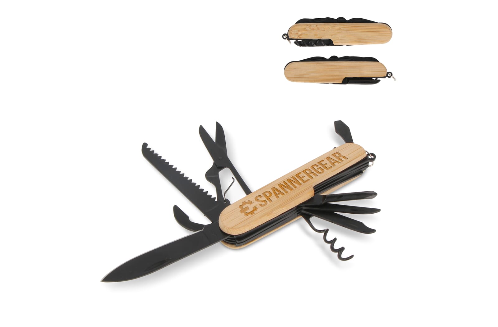 Multitool bamboe 9 functies Zwart