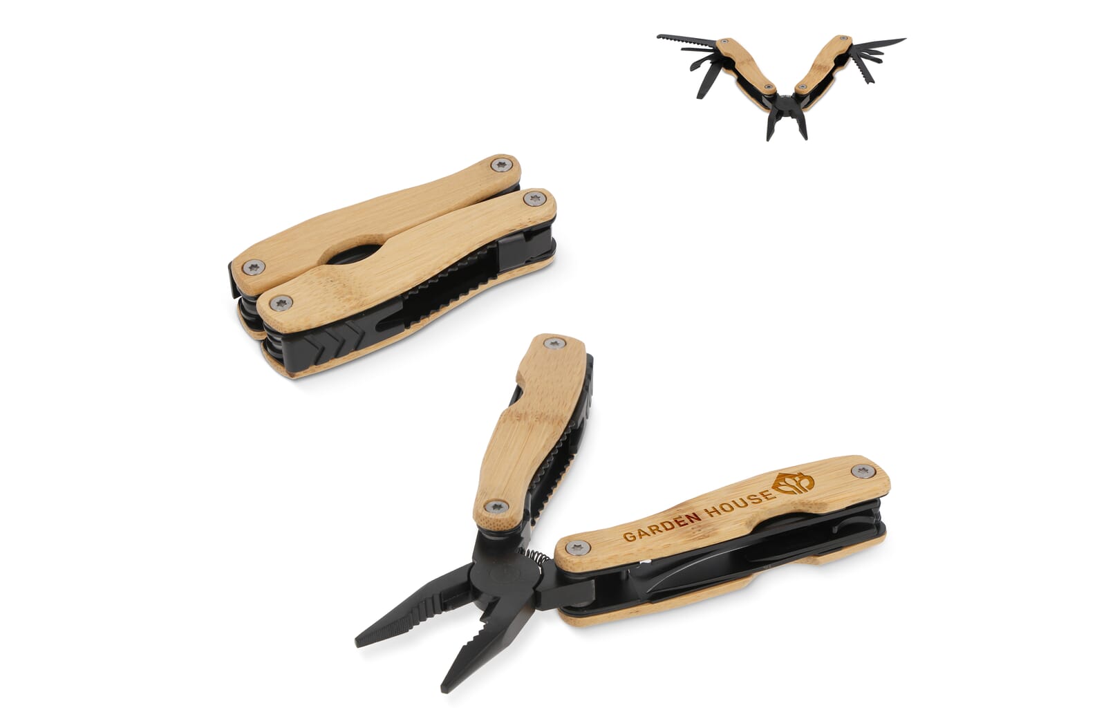 Multitool bamboe 8 functies Zwart