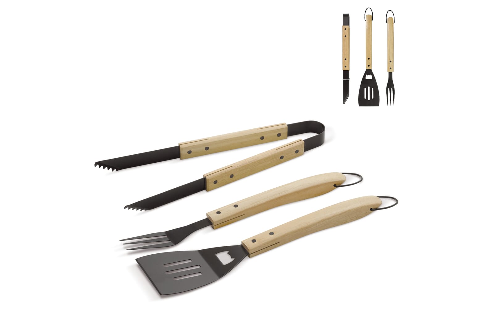 Barbecue gereedschapsset hout Hout