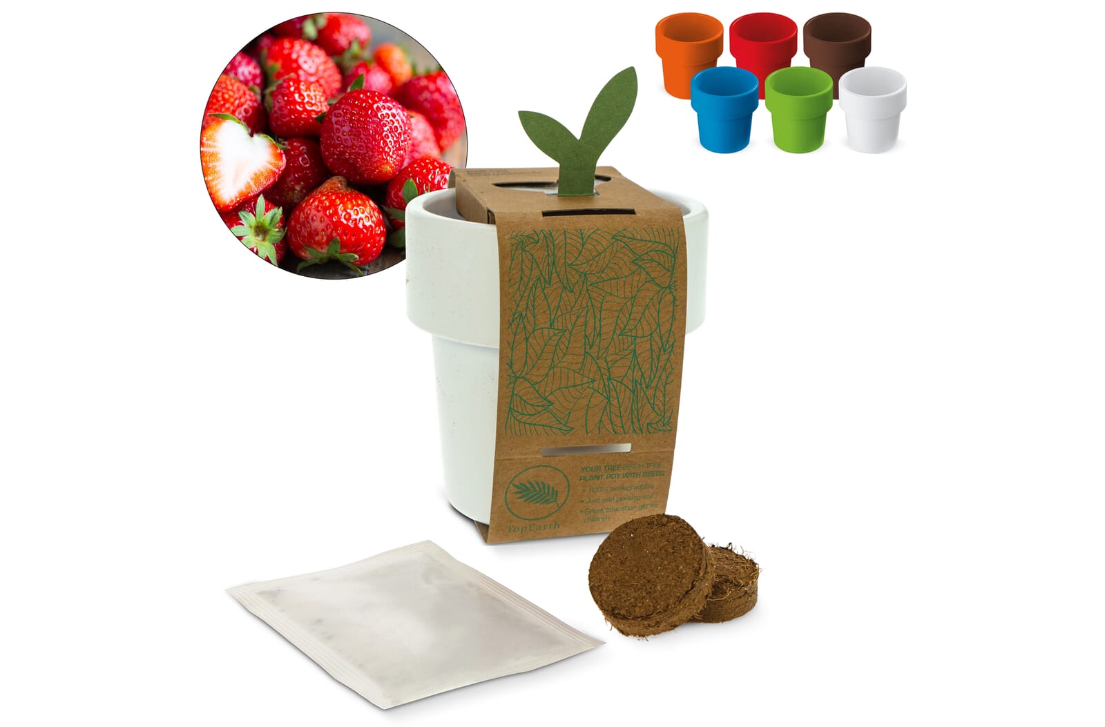 Hot-but-cool beker met aardbeien zaadjes Wit