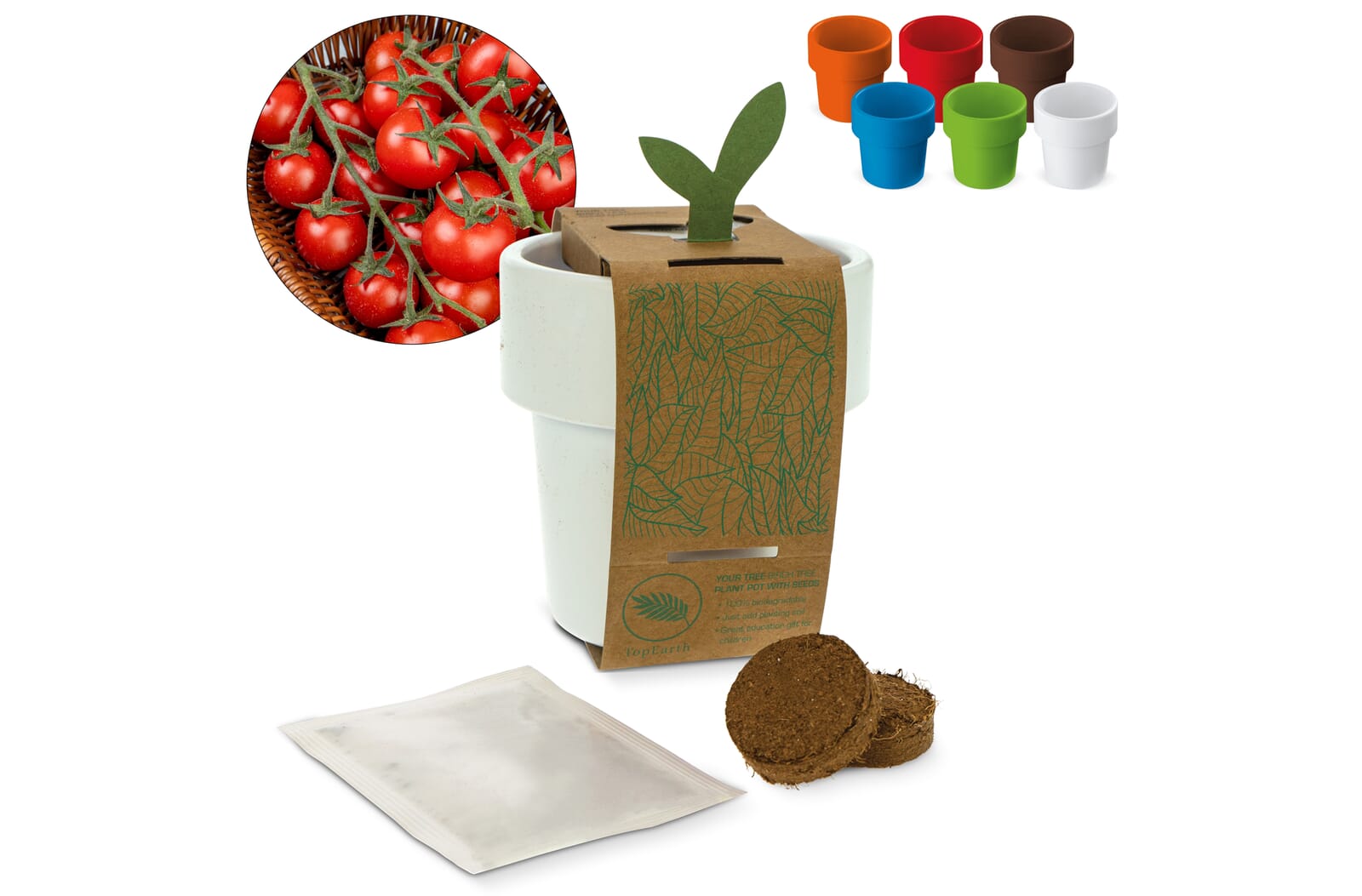 Hot-but-cool beker met kerstomaten zaadjes Wit