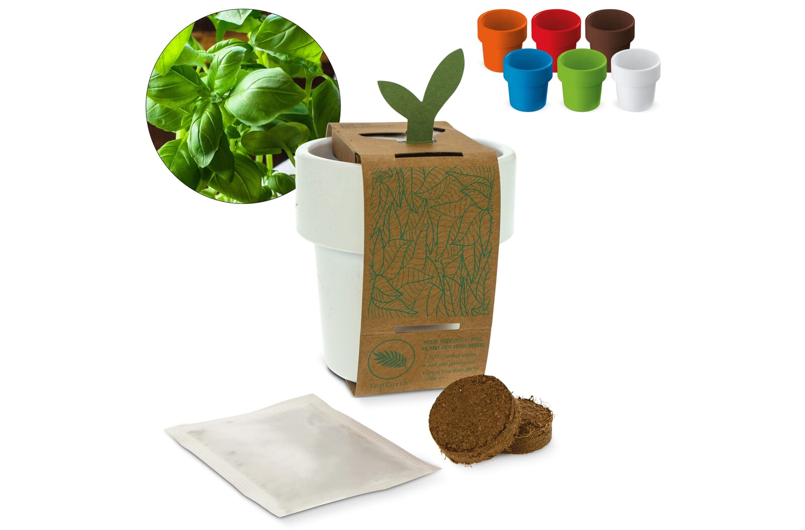 Hot-but-cool beker met basilicum zaadjes Wit