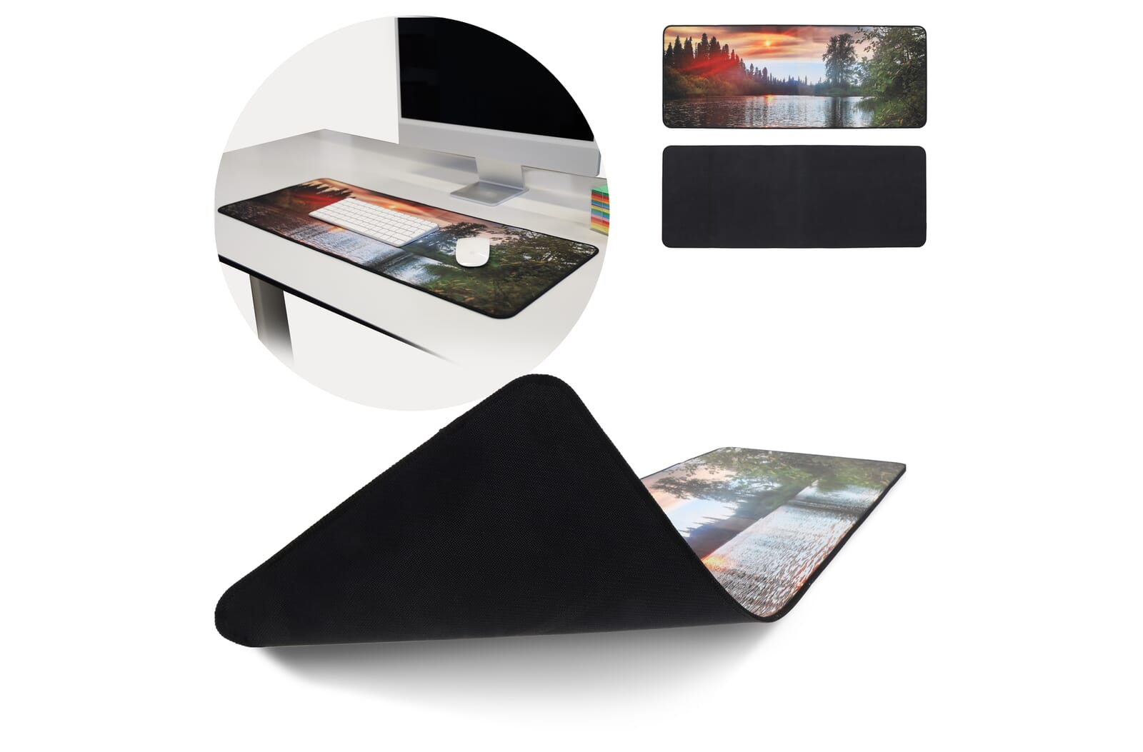 Sublimatie Bureau Mat 78 x 30 cm Wit