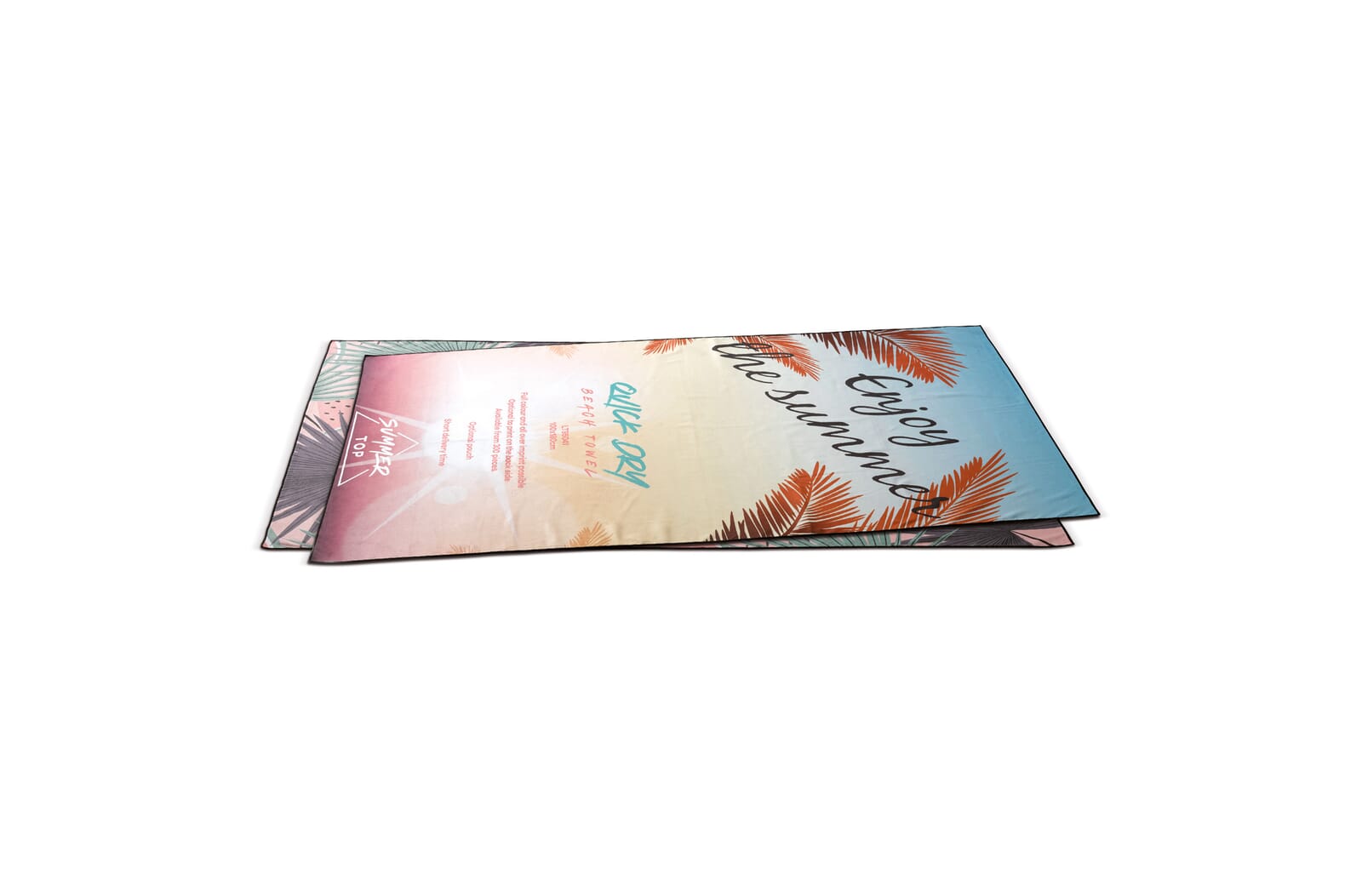 Sneldrogende strandhanddoek met custom-made print Wit/transparant