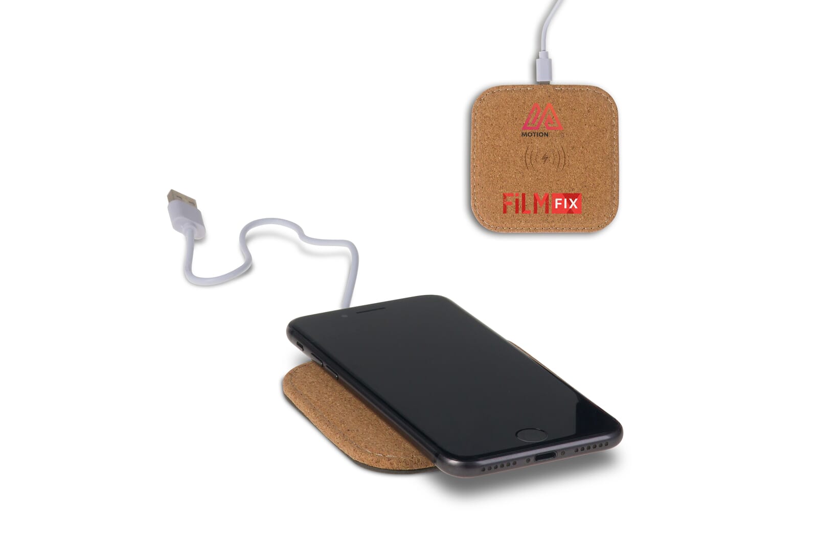 Square cork Wireless charger 5W Natuur