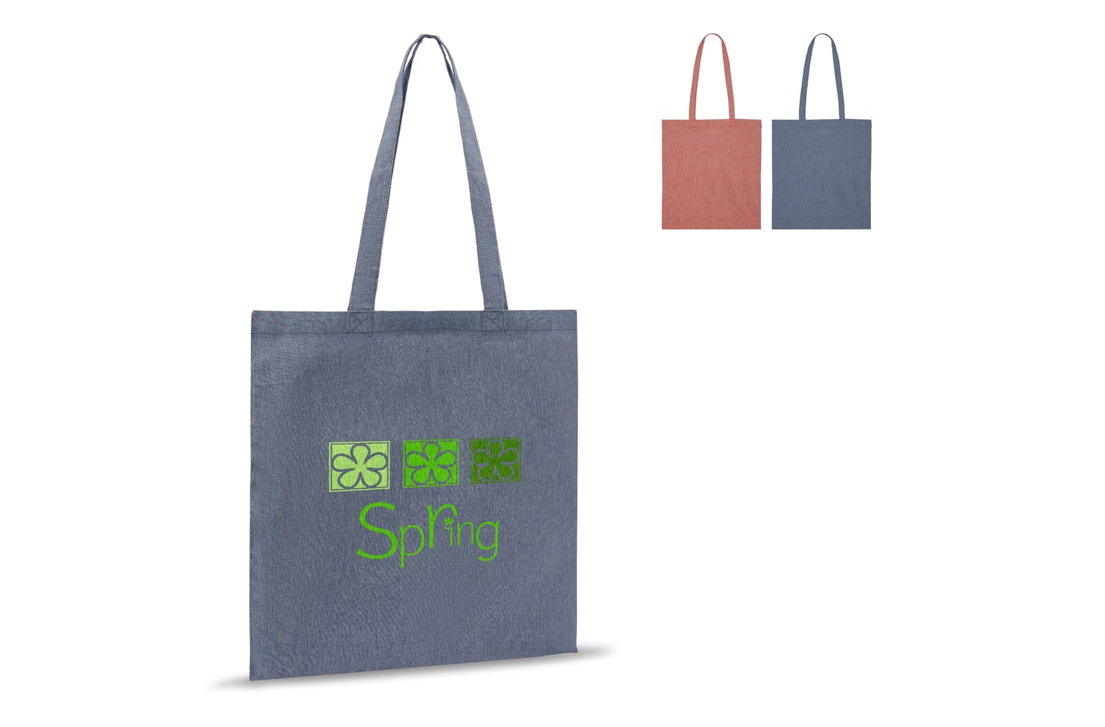 Schoudertas gerecycled katoen 140g/m² 38x42cm Blauw