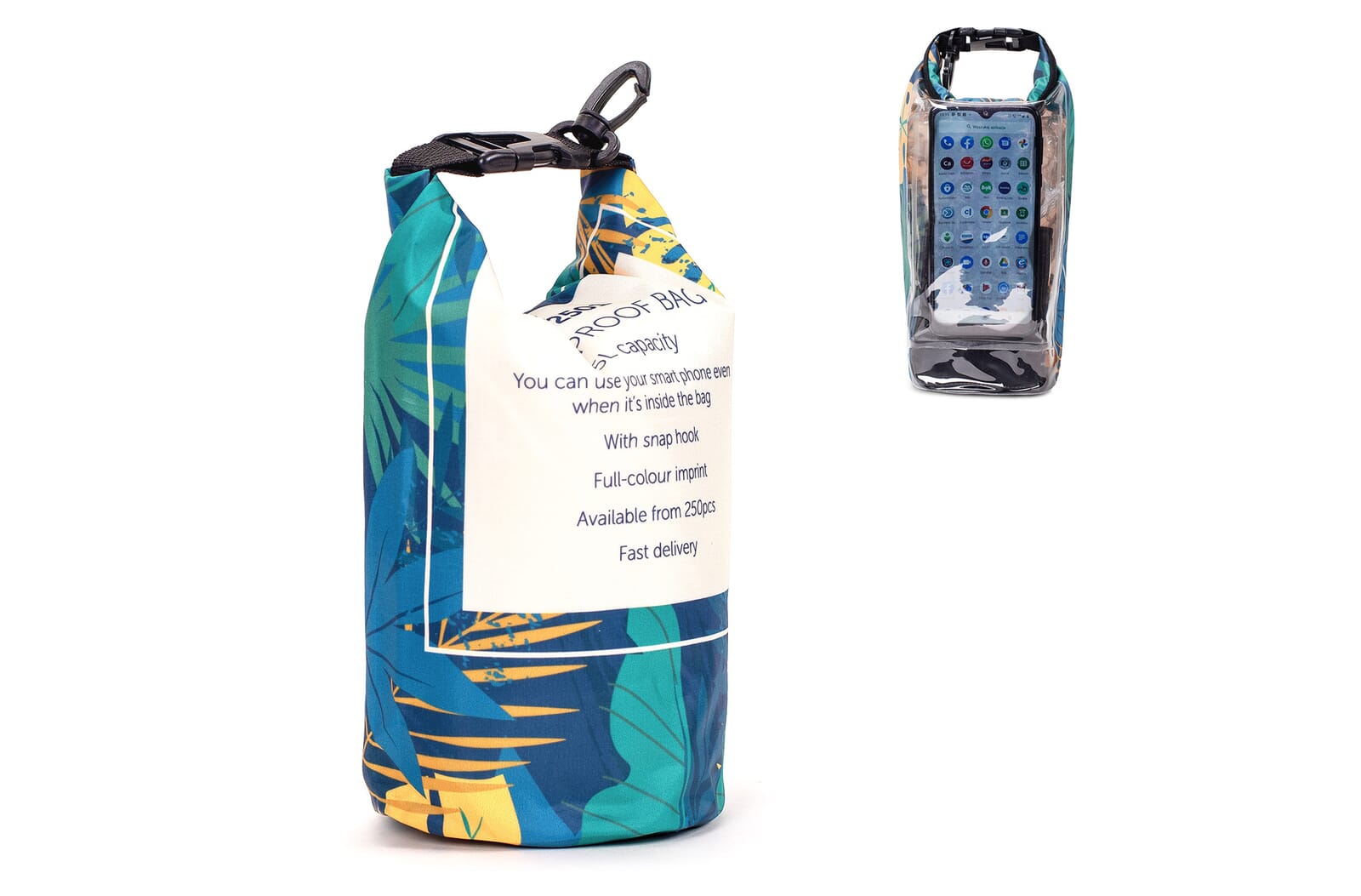 Custom-made waterwerende tas 2,5L IPX6 Wit/transparant