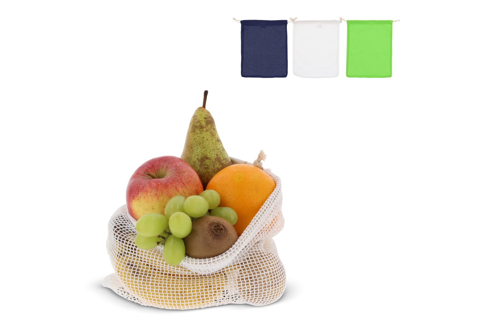Herbruikbaar groente & fruit zakje OEKO-TEX® katoen 25x30cm Donkerblauw