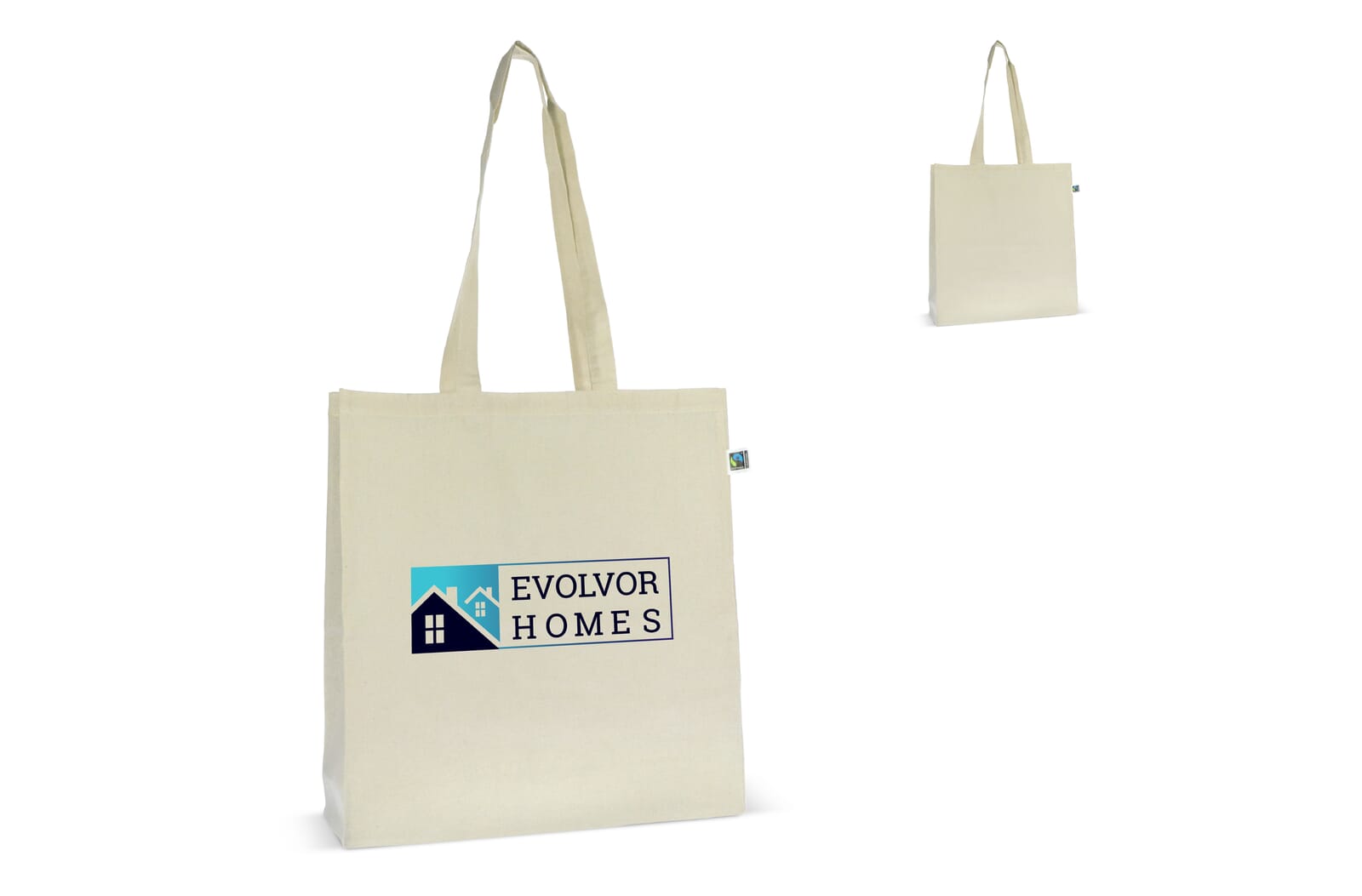 Fairtrade katoenen tas ecru lang 140g/m² 38x10x42cm Ecru