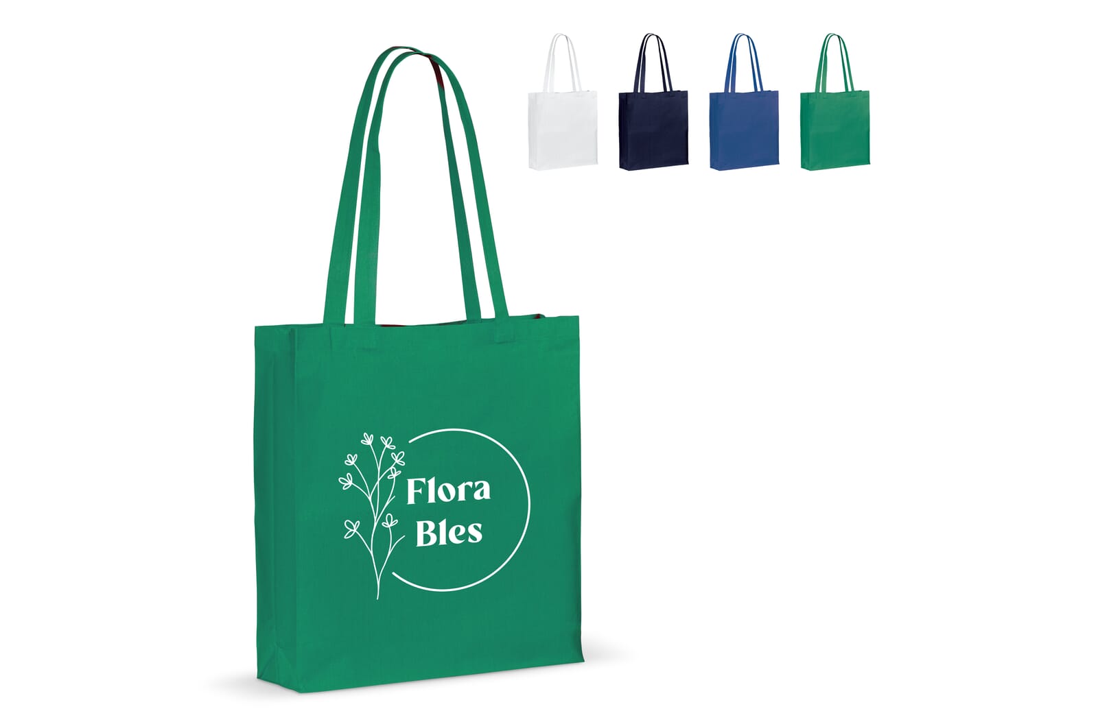 Draagtas gerecycled katoen met bodem 140g/m² 38x10x42cm Wit
