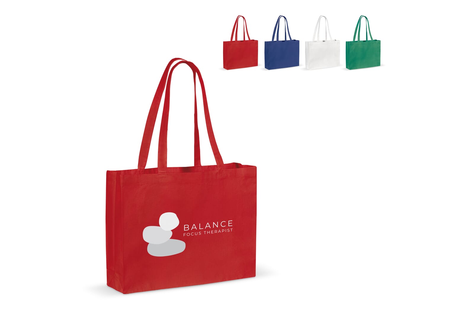 Draagtas gerecycled katoen met bodem 140g/m² 49x14x37cm Wit