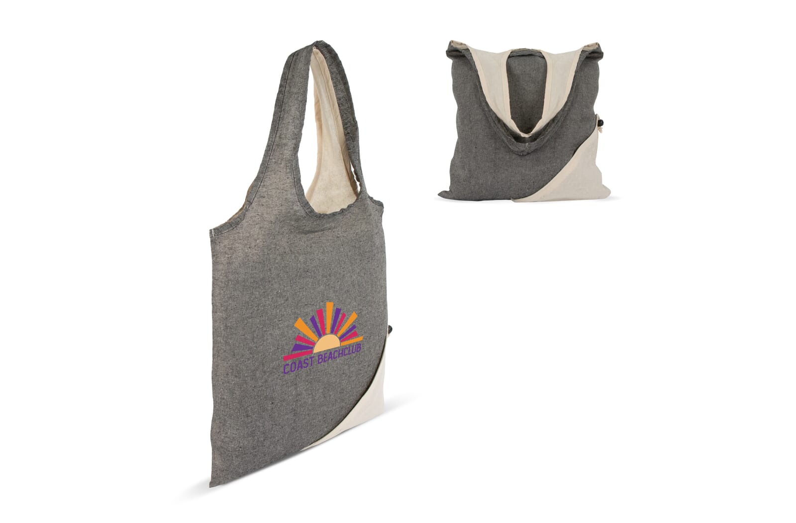 Boodschappentas Gerecycled katoen OEKO-TEX® 140g/m² 38x42cm Grijs