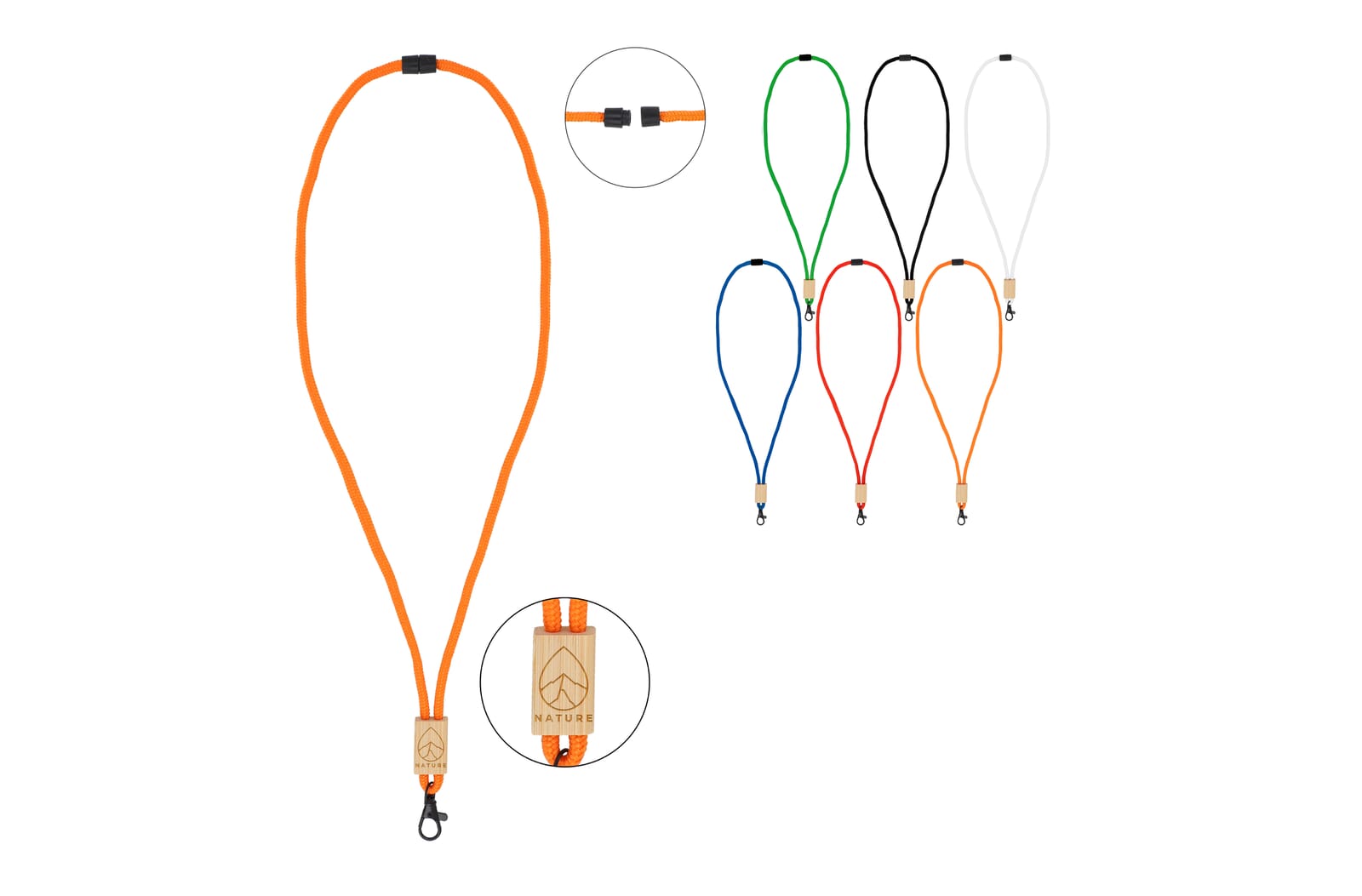 R-PET paracord lanyard Wit