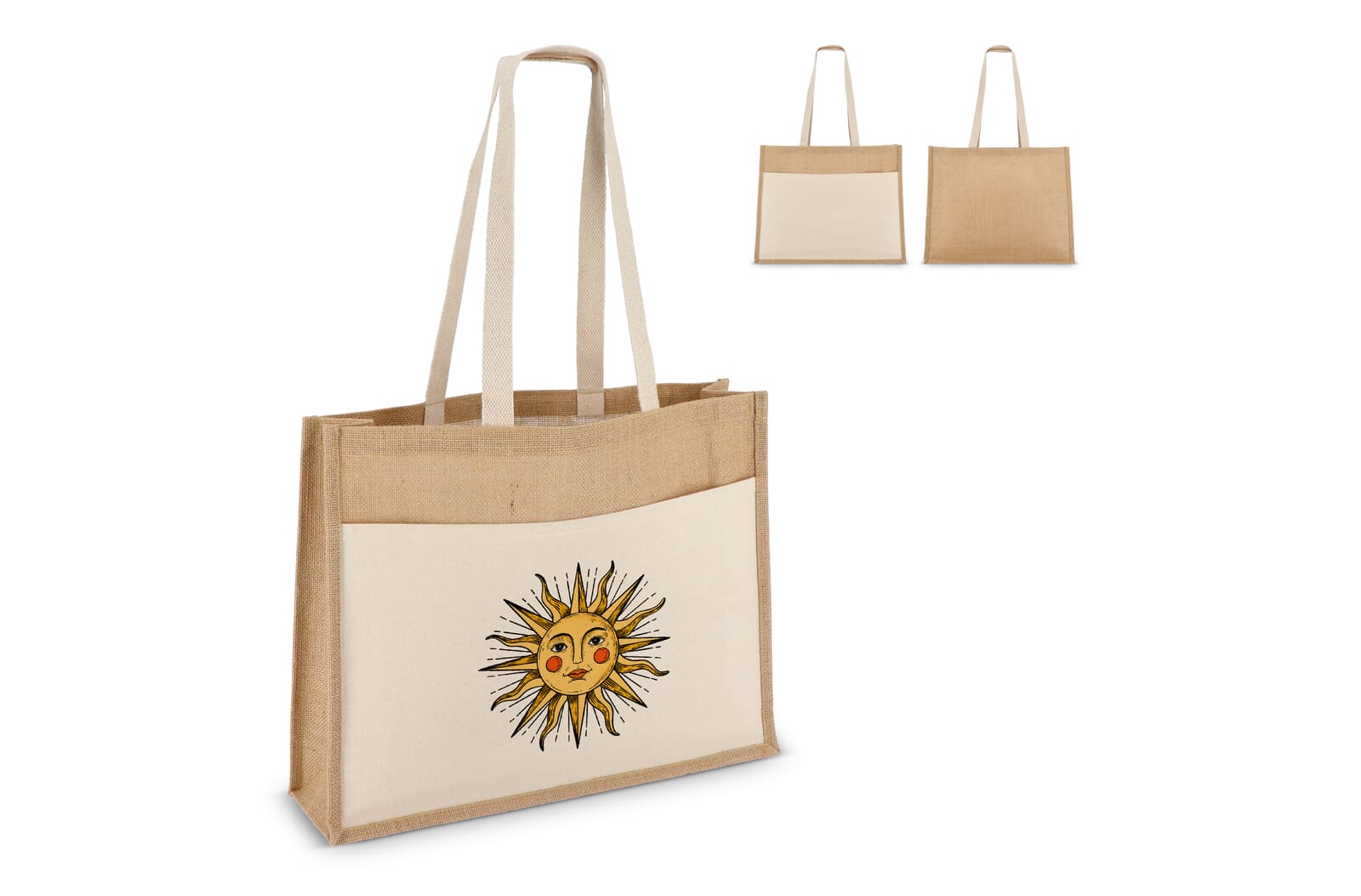Jute Tote bag OEKO-TEX® 45 x 12 x 35cm 320g/m² Ecru