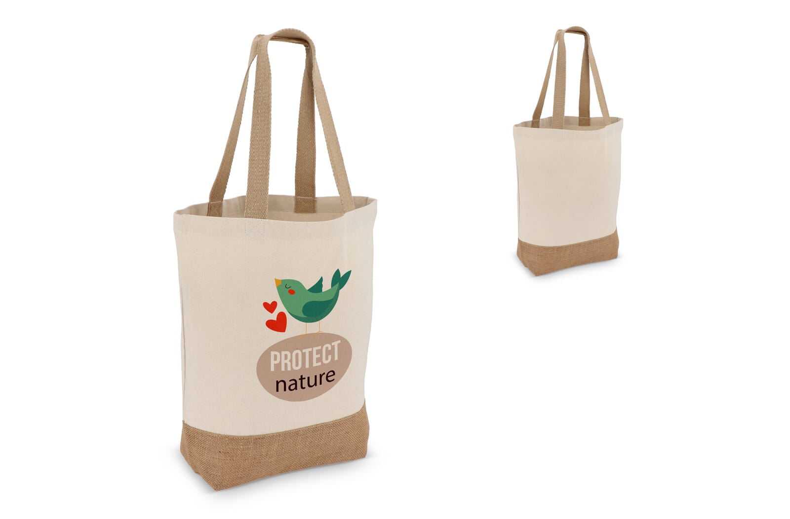 Katoen-Jute Tote OEKO-TEX® 41 x 13 x 41cm 320g/m² Ecru