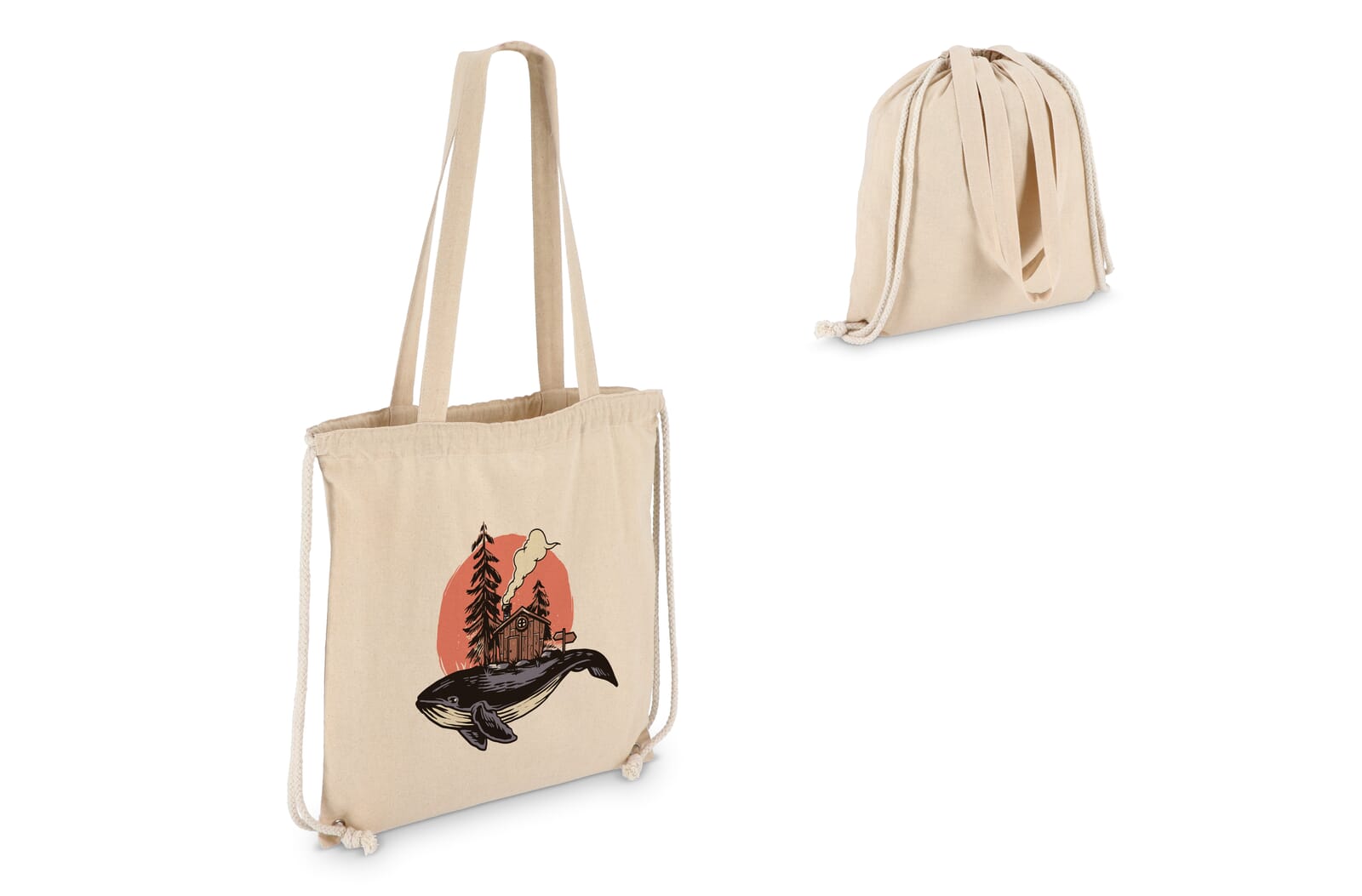 Katoen Rugzak tote OEKO-TEX® 38 x 42cm 140g/m² Ecru
