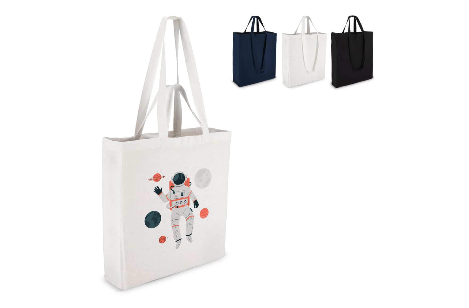 Katoen Tote OEKO-TEX® 38 x 10 x 42cm 140g/m² Wit