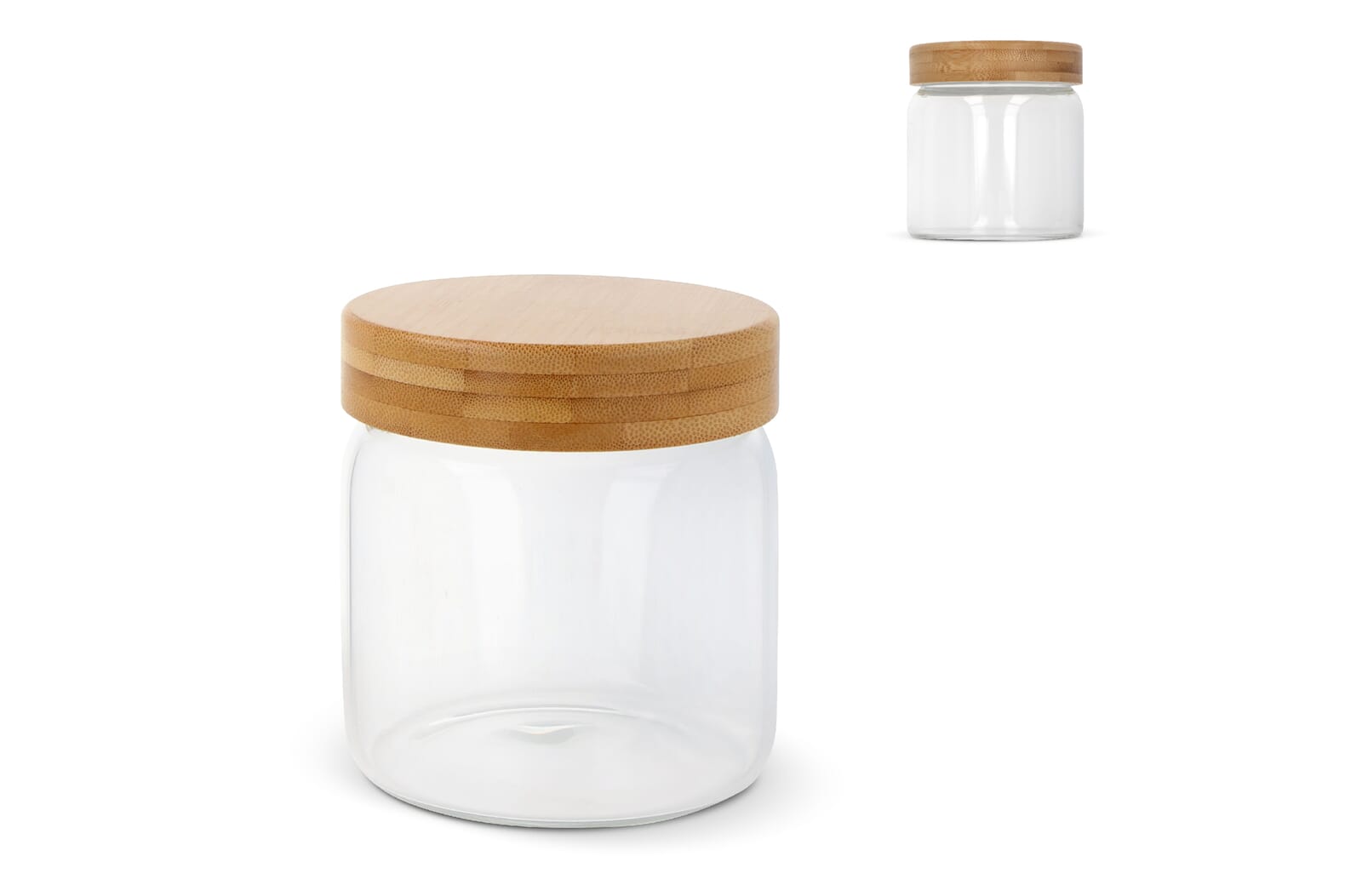 Canister glas & bamboe 600ml Transparant