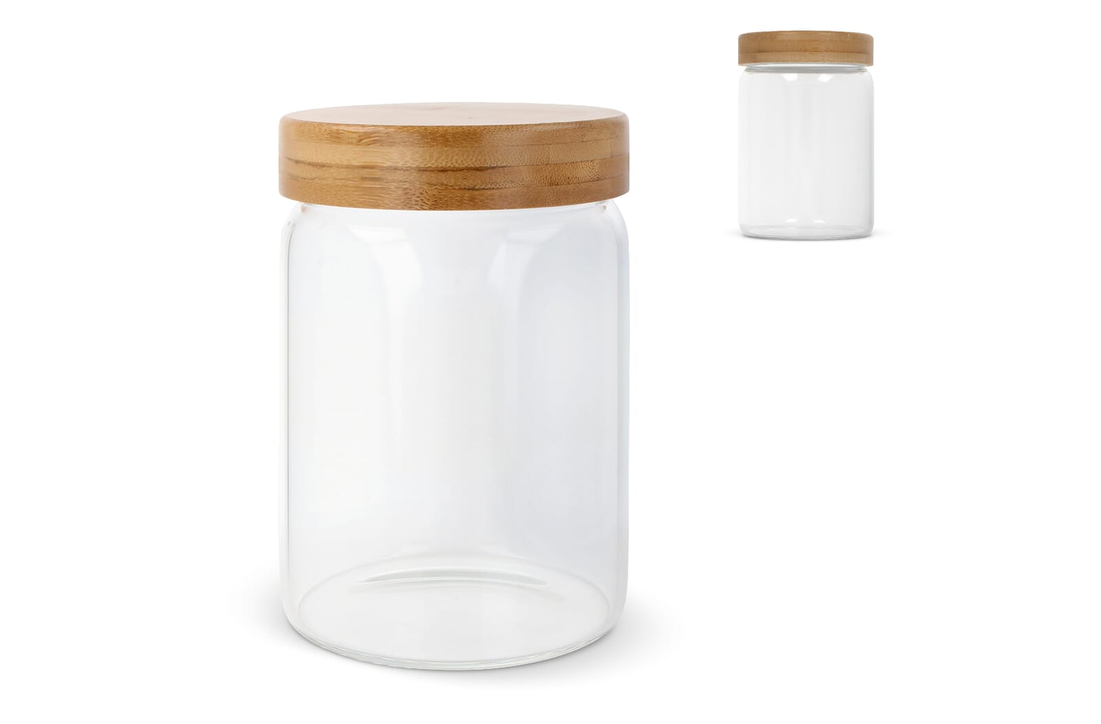 Canister glas & bamboe 900ml Transparant