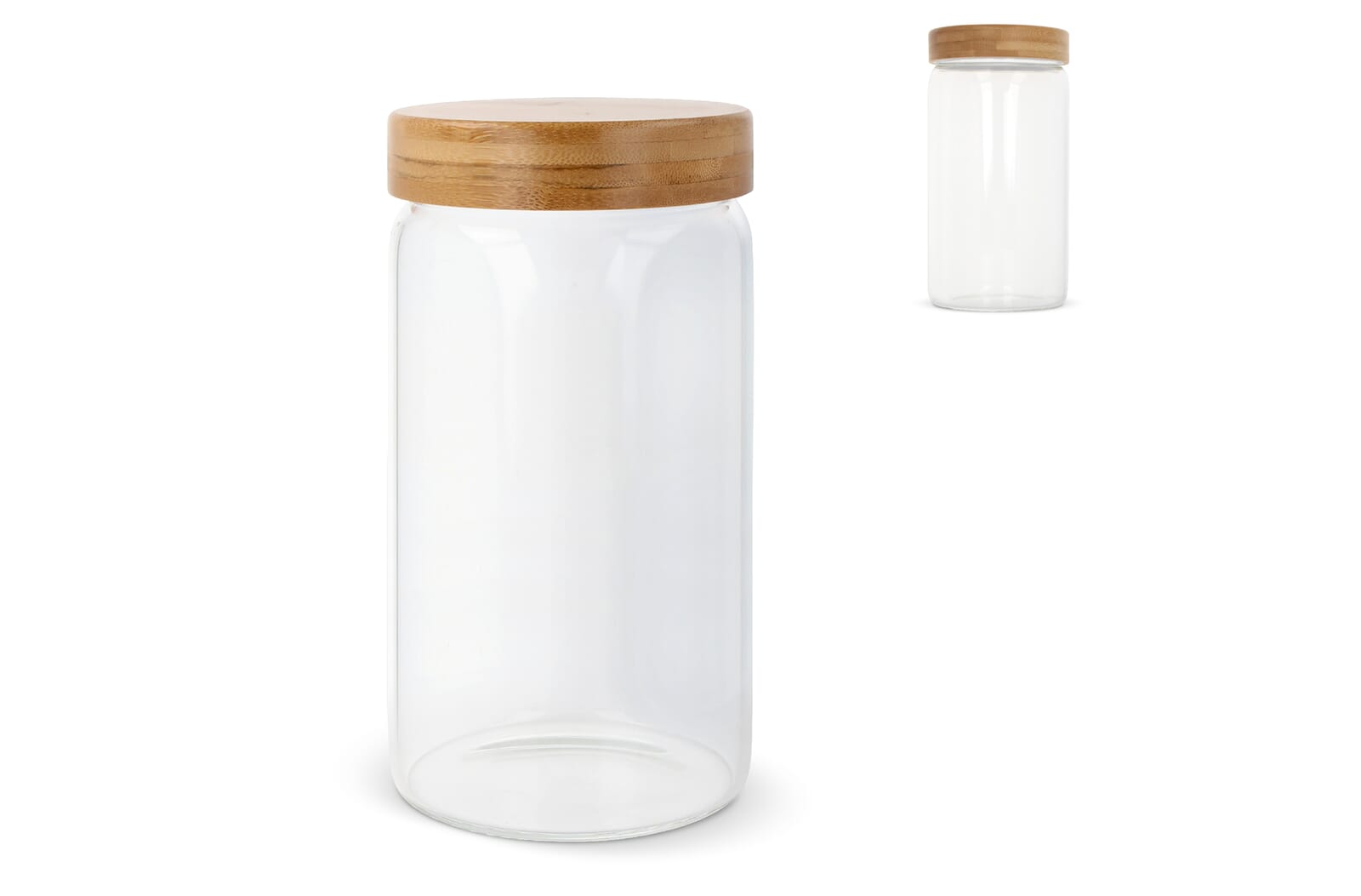 Canister glas & bamboe 1200ml Transparant