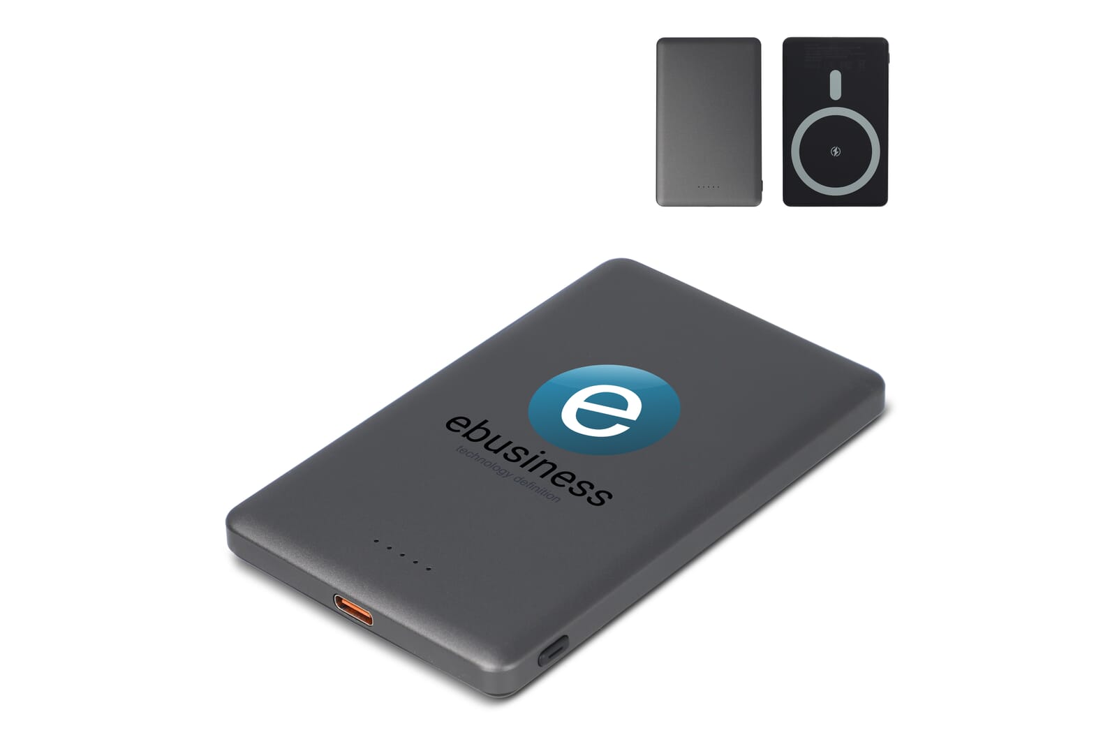 Nexus Draadloze Powerbank Geschikt voor MagSafe R-ABS 5000 mAh Zwart / Donker gun metal