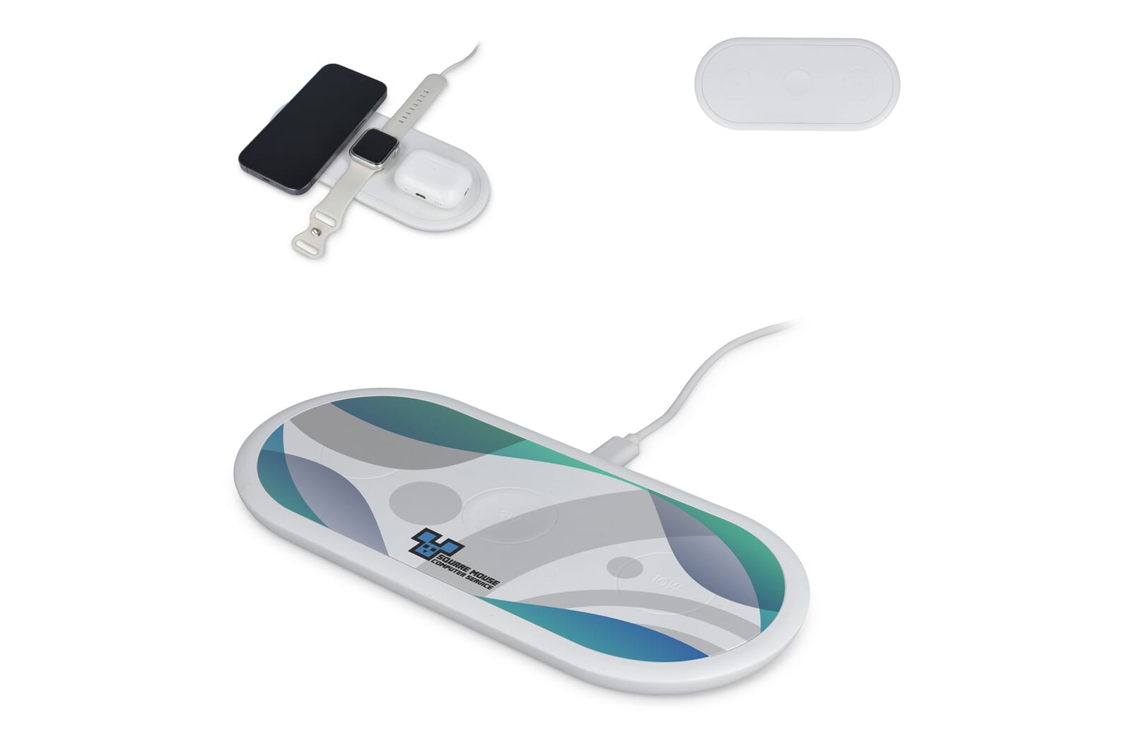 3-in-1 Draadloze Oplader 15 W, Smartphone / Apple Watch / AirPod Wit