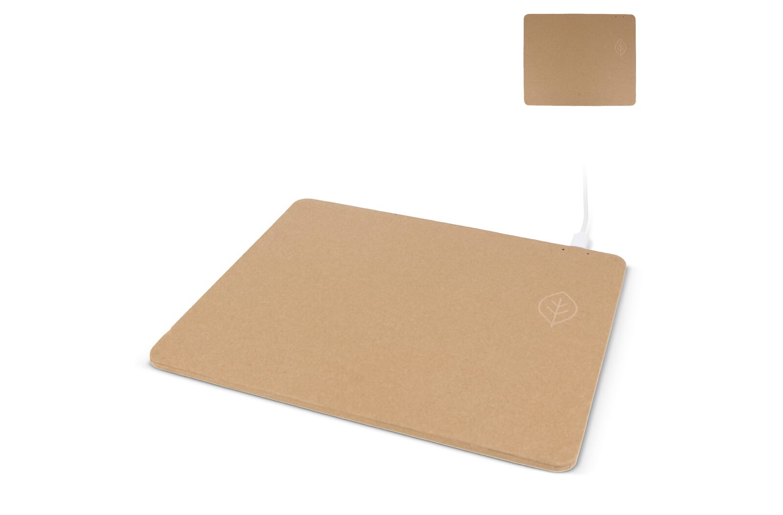 Muismat met draadloze oplader van gerecycled papier Natuur