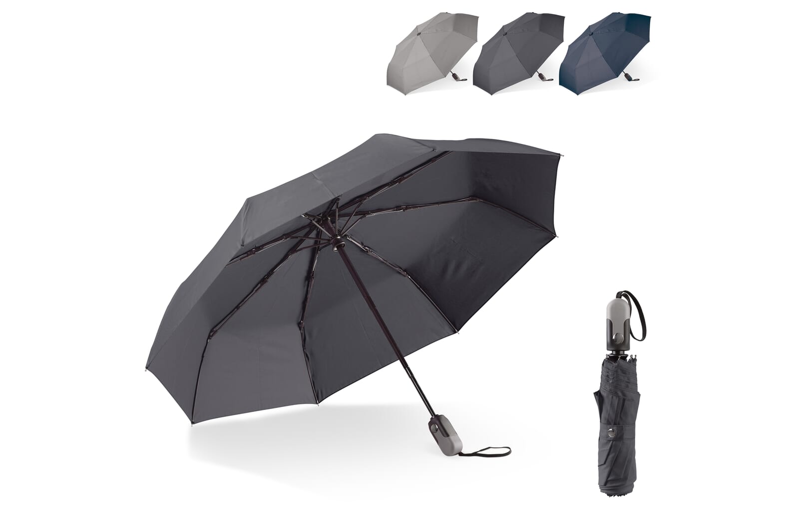 Luxe opvouwbare paraplu 22” auto open/auto sluiten Zwart