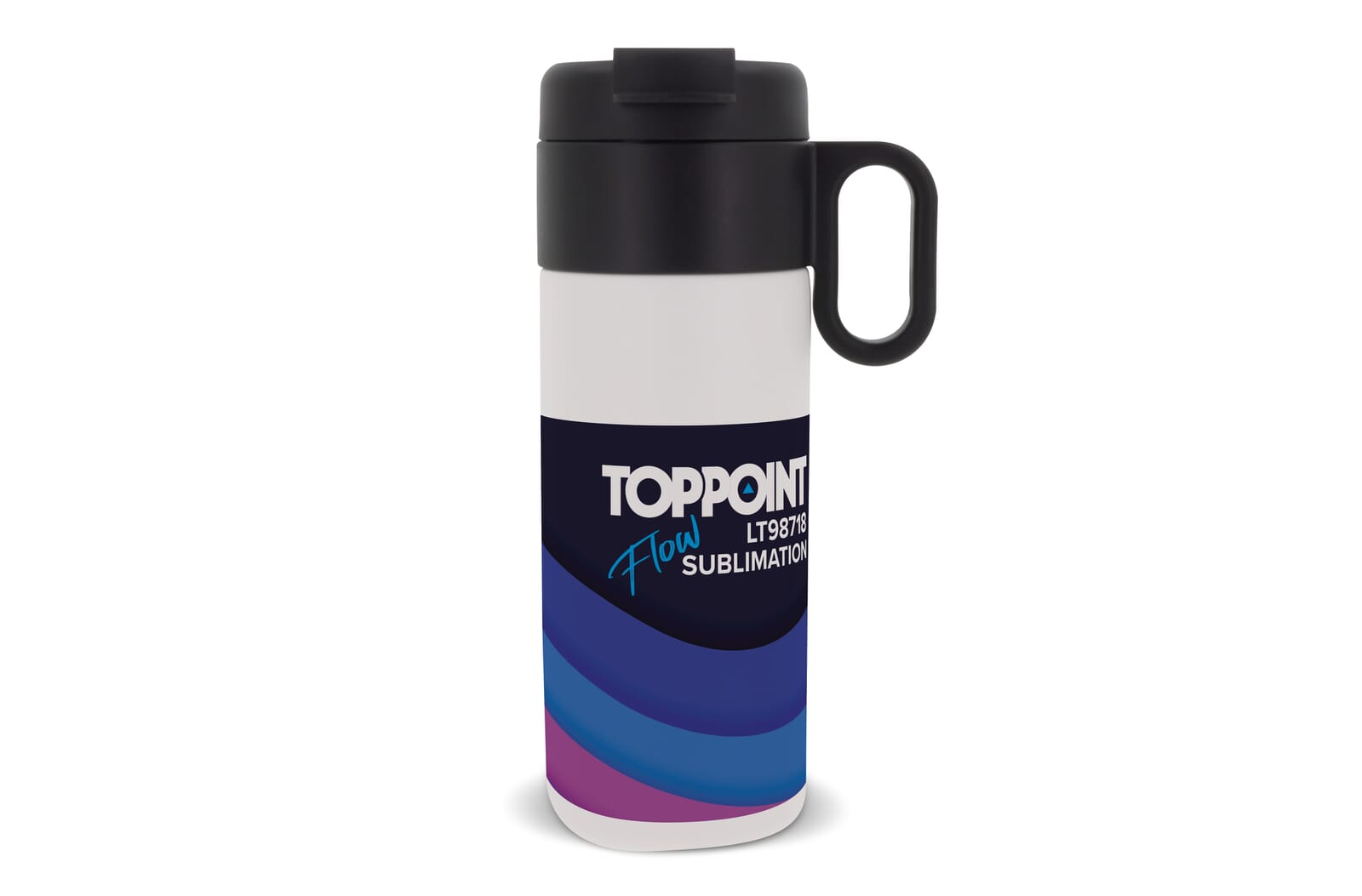 Thermofles Flow met handvat sublimatie 400ml Wit