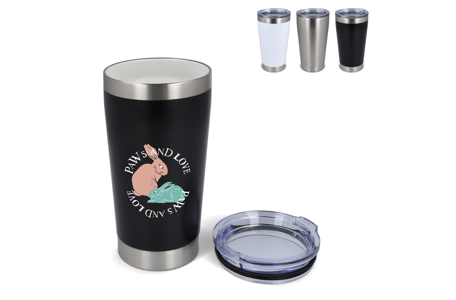 T-ceramic thermosbeker met deksel Cango 500ml Wit