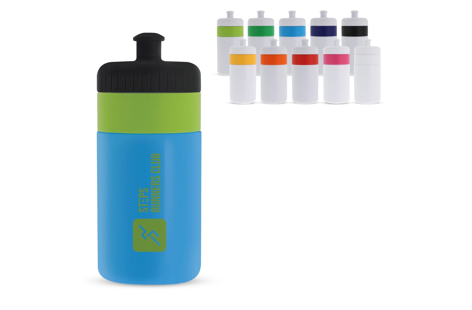 Sportbidon met rand 500ml Wit / Wit