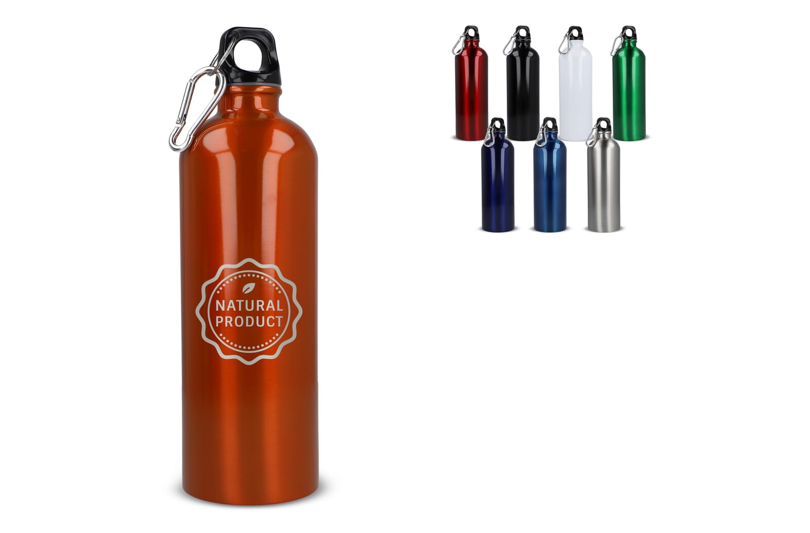 R-SS enkelwandige fles met karabijnhaak 750ml Wit