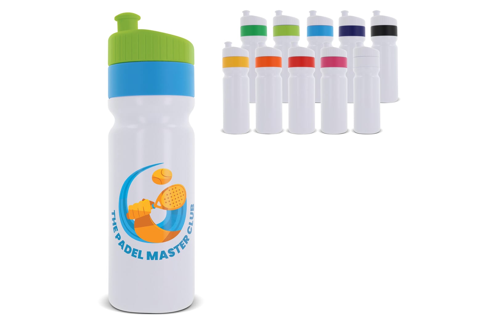 Sport bidon met rand 750ml Wit / Wit
