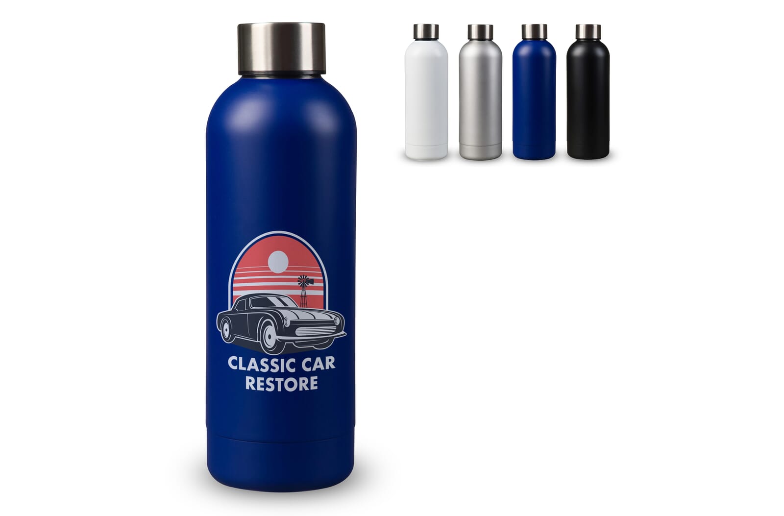 Dubbelwandige vacuüm fles met matte-look 500ml Wit