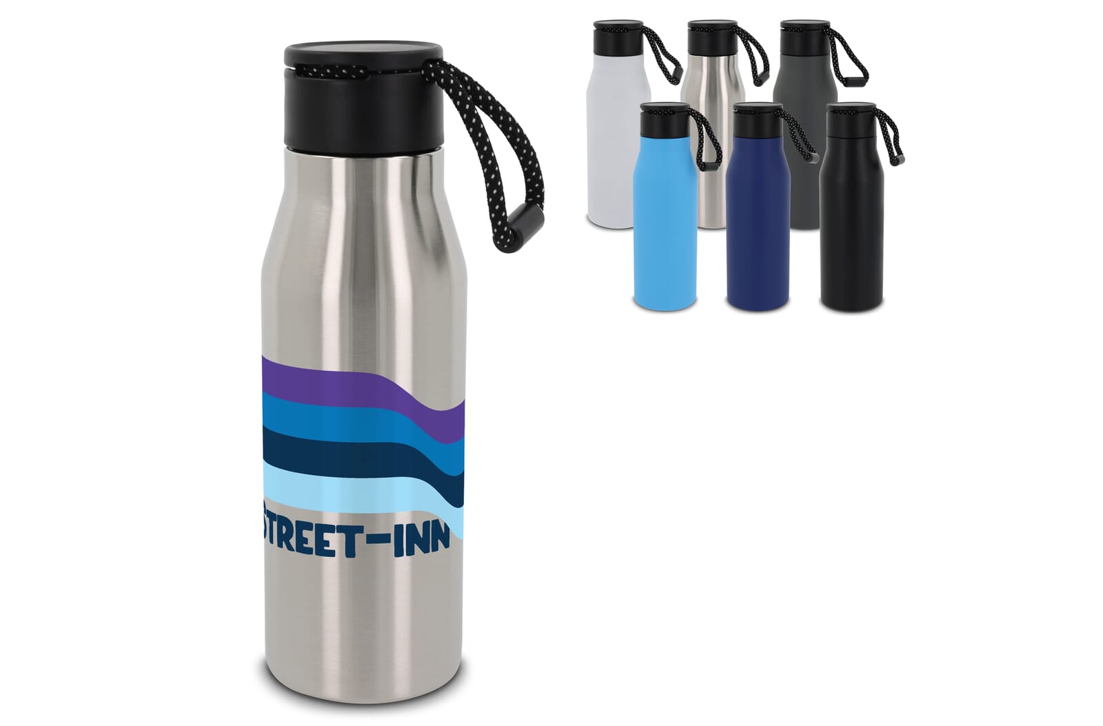 Thermofles met touw 600ml Wit