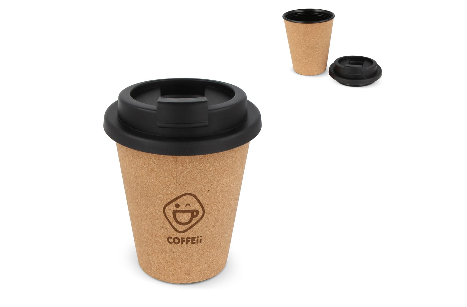 R-PP Kurk koffiebeker 350 ml Zwart