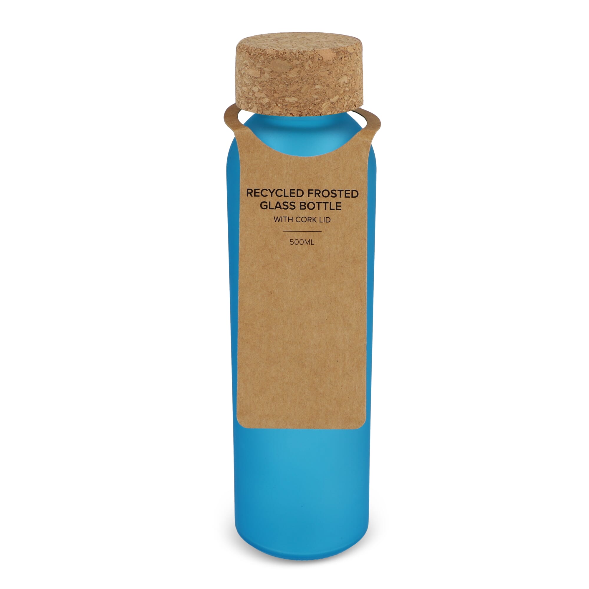 Matglazen gerecycled fles met kurken dop 500ml