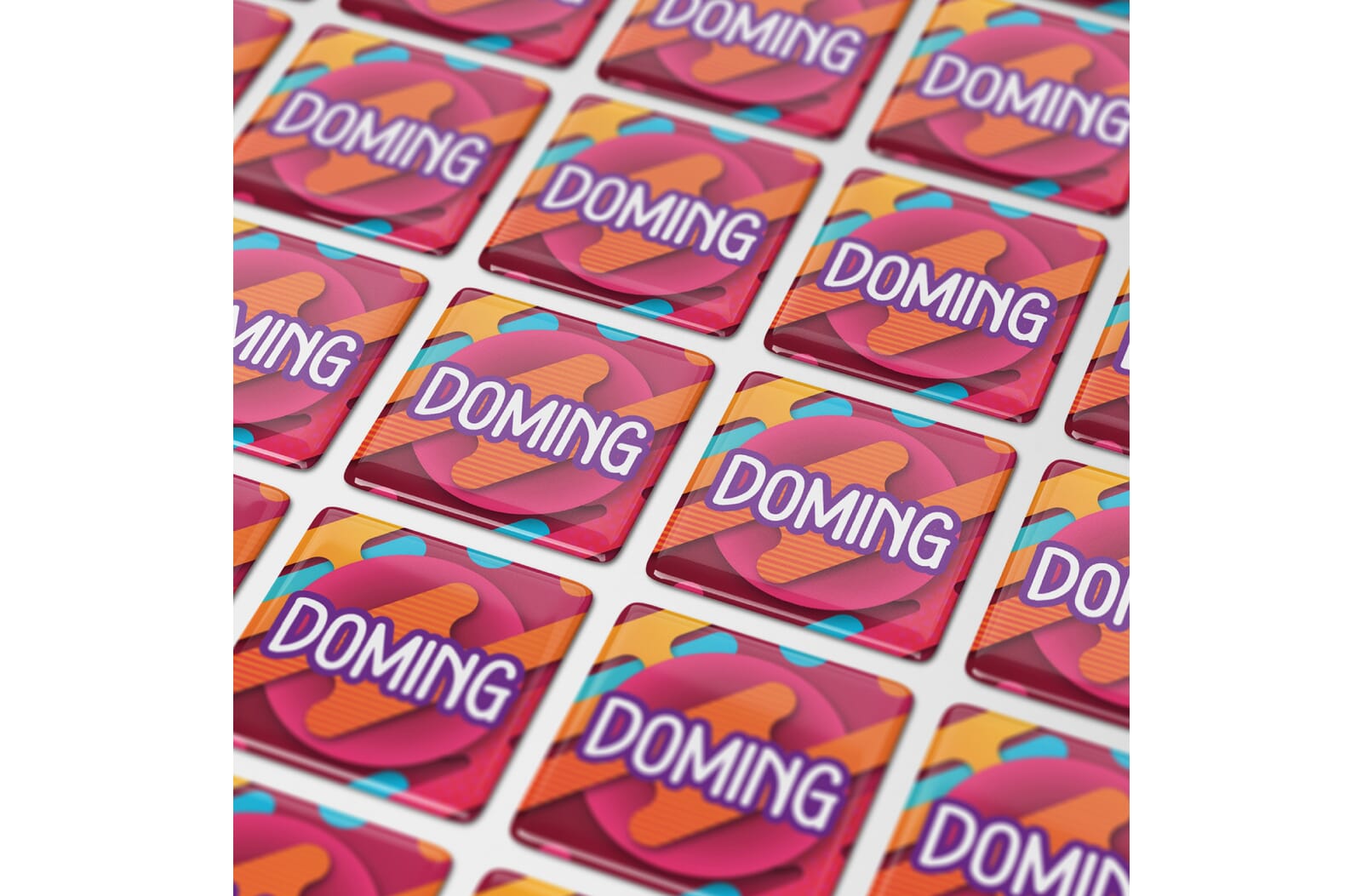 Doming Vierkant 20x20 mm Wit